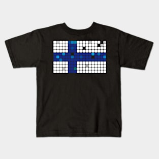 Finland Flag Mosaic Kids T-Shirt
